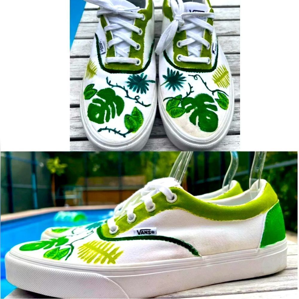 VANS PALM LEAF PRINT WOMENS 10~NEW*